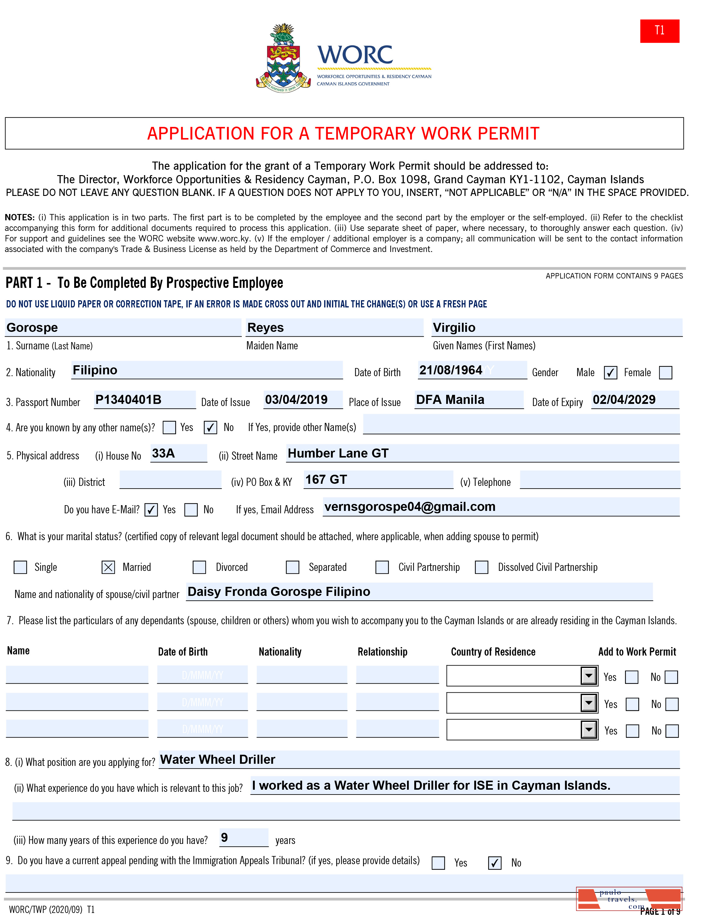 Cayman Islands work permit